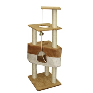 OxGord Brown 50-inch Cat Tree Tower Condo Scratching Furniture