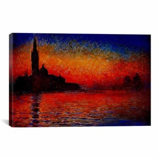 iCanvas Sunset in Venice by Claude Monet Canvas Print Wall Art