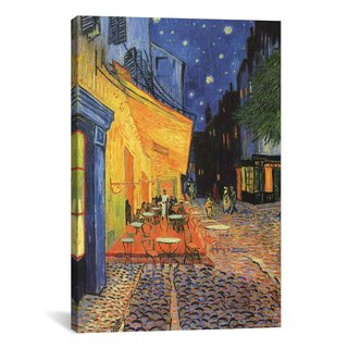 iCanvas The Cafe Terrace on the Place du ForumArles, at Night by Vincent van Gogh Canvas Print Wall Art