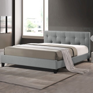 Transitional Gray Fabric Platform Bed by Baxton Studio