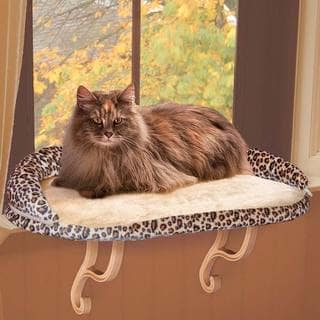 K&H Pet Products Deluxe Kitty Sill Bolster Leopard Cat Bed
