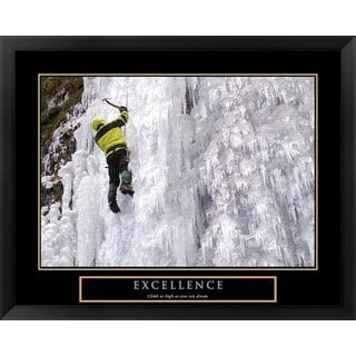 Handmade 'Excellence-Snow Climber' Framed Art