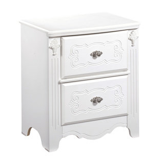 Signature Designs by Ashley Luminous White Exquisite 2-drawer Night Stand