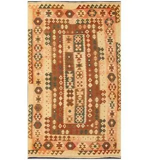 Herat Oriental Afghan Hand-woven Tribal Wool Kilim (4'10 x 8'1)