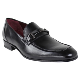 Mezlan Men's '5439-1' Black Burnished Calfskin Leather Loafers