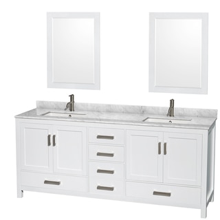 Wyndham Collection Sheffield 80-inch Double White Vanity