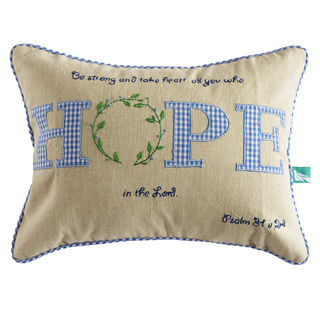Handmade Inspirational 'Hope' Pillow Cover (India)