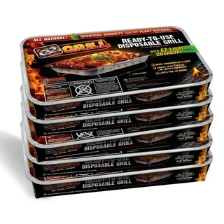 EZ Grill Party Size Portable Disposable Instant Barbeque, 5 Pack