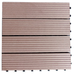 Century Outdoor Living Composite Interlocking Walnut Brown Deck Tiles