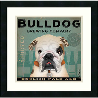 Stephen Fowler 'Bulldog Brewing' Framed Art Print 18 x 18-inch
