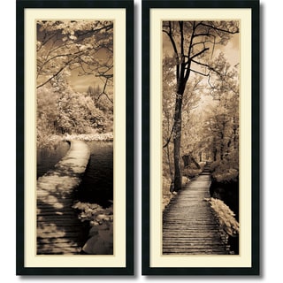 Framed Art Print 'A Quiet Stroll - set of 2' by Ily Szilagyi 18 x 42-inch Each