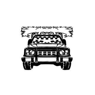 Checkered Flag Truck Vinyl Wall Art