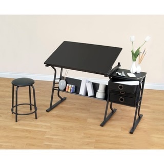 Studio Designs Eclipse Drafting and Hobby Craft Center Table with Stool