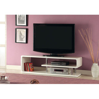 Furniture of America Diantha Glossy Off-White TV Console