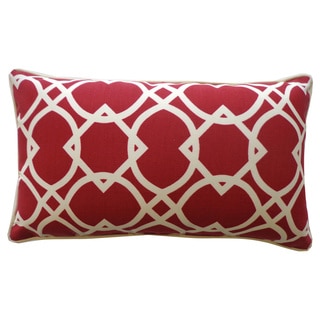 Lattice Red Geometric 12x20-inch Pillow