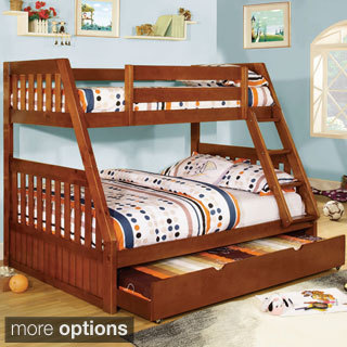 Furniture of America Perthe Mission Style Twin over Full Bunk Bed