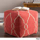 Hand Crafted Mila Lattice 18-inch Square Pouf - Thumbnail 3