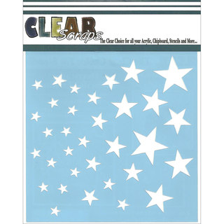 Clear Scraps Stencils 6inX6in-Stars