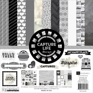 Echo Park Collection Kit 12inX12in-Capture Life Black & White