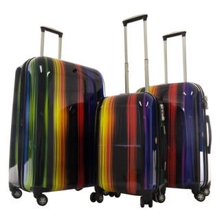 GABBIANO Rainbow 3-piece Expandable Hardside 8-wheel Spinner Luggage Set