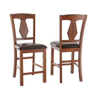Greyson Living Lansing Medium Oak and Leatherette Counter-height Dining Chairs (Set of 2)