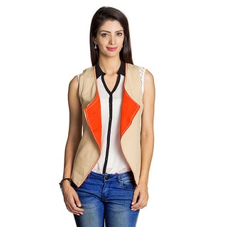 Handmade MOHR Women's Beige/ Orange Reversible Vest (India)