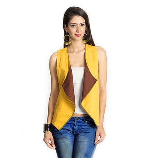 Handmade MOHR Women's Blue/ Yellow Reversible Vest (India)