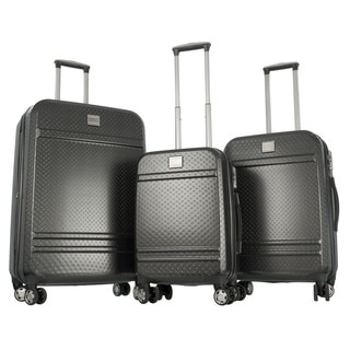 Gabbiano Dark Grey Polycarbonate 3-piece Expandable Hardside Spinner Luggage Set