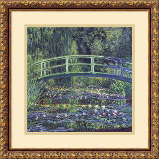 Claude Monet 'Water Lily Pond, 1899 (blue)' Framed Art Print 18 x 18-inch