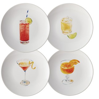 Rachael Ray Dinnerware Cocktails 4-piece Assorted Stoneware Party Plate Set