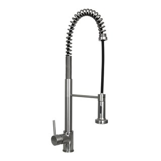 Dyconn Faucet Huron SP001-A27BN Brushed Nickel Flexible Swivel Pull Down Kitchen Faucet