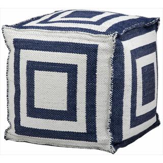 Mina Victory Indoor/Outdoor Navy Cube (16-inch x 16-inch) by Nourison