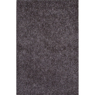 Solid Pattern Grey Polyester Shag Rug (3'6x5'6)