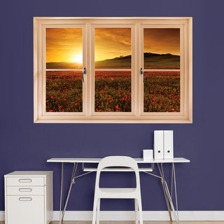 Poppy Field at Sunset - Tuscany' Instant Window