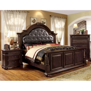Furniture of America Angelica English Style Brown Cherry Platform Bed
