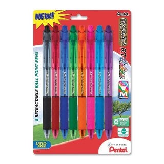 Pentel R.S.V.P. RT Ballpoint Assorted Ink Retractable Pens (Pack of 8)