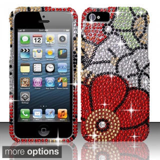 INSTEN Bling Full Diamond Pattern Snap-on Hard Plastic Phone Case Cover for Apple iPhone 5/ 5S/ SE