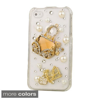 INSTEN Bling Full Diamond Pattern Snap-on Hard Plastic Phone Case Cover for Apple iPhone 4/ 4S