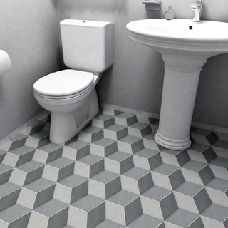 SomerTile 8.75x8.75-inch Concret Cubic Vigeland Porcelain Floor and Wall Tile (Case of 15)