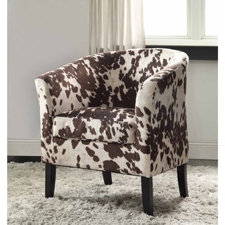 Linon Andrew Barrel Club Chair Black & White Print