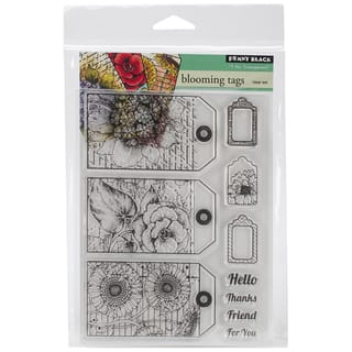 Penny Black Clear Stamps 5inX7.5in Sheet-Blooming Tags