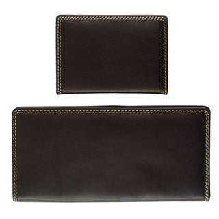 Bugatti His and Hers 2-piece Nappa Leather Wallet Gift Set