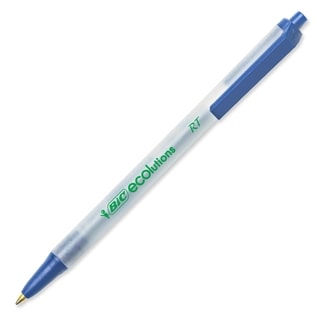 Ecolutions Clic Stic Blue Ink Ballpoint Retractable Pens (Pack of 12)
