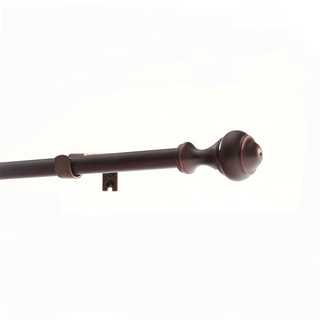 Oil Rubbed Bronze Adjustable Curtain Rod Set with Esquire Finial