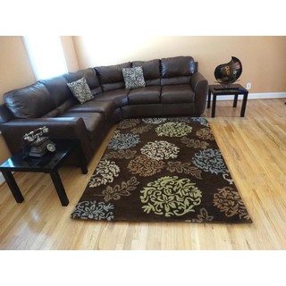 Hand-tufted Persian Brown Floral Wool Rug (5' x 7'6)