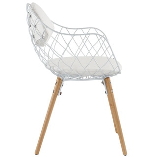 Basket Metal White Dining Mid-century Style Chair