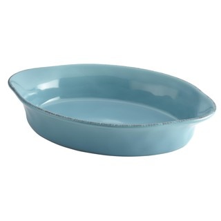 Rachael Ray Cucina Stoneware 2-quart Agave Blue Oval Baker
