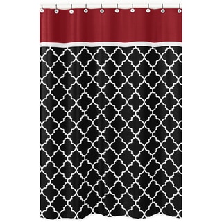 Sweet Jojo Designs Red/ Black Trellis Shower Curtain
