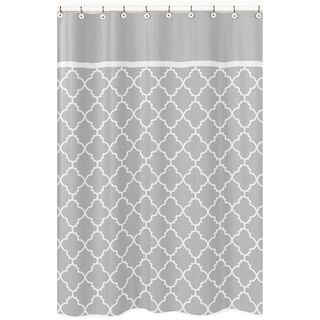 Sweet Jojo Designs Grey/ White Trellis Shower Curtain