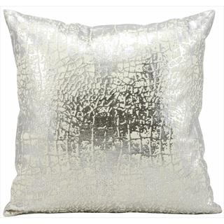 kathy ireland Metallic Snake Skin Silver Throw Pillow (18-inch x 18-inch) by Nourison